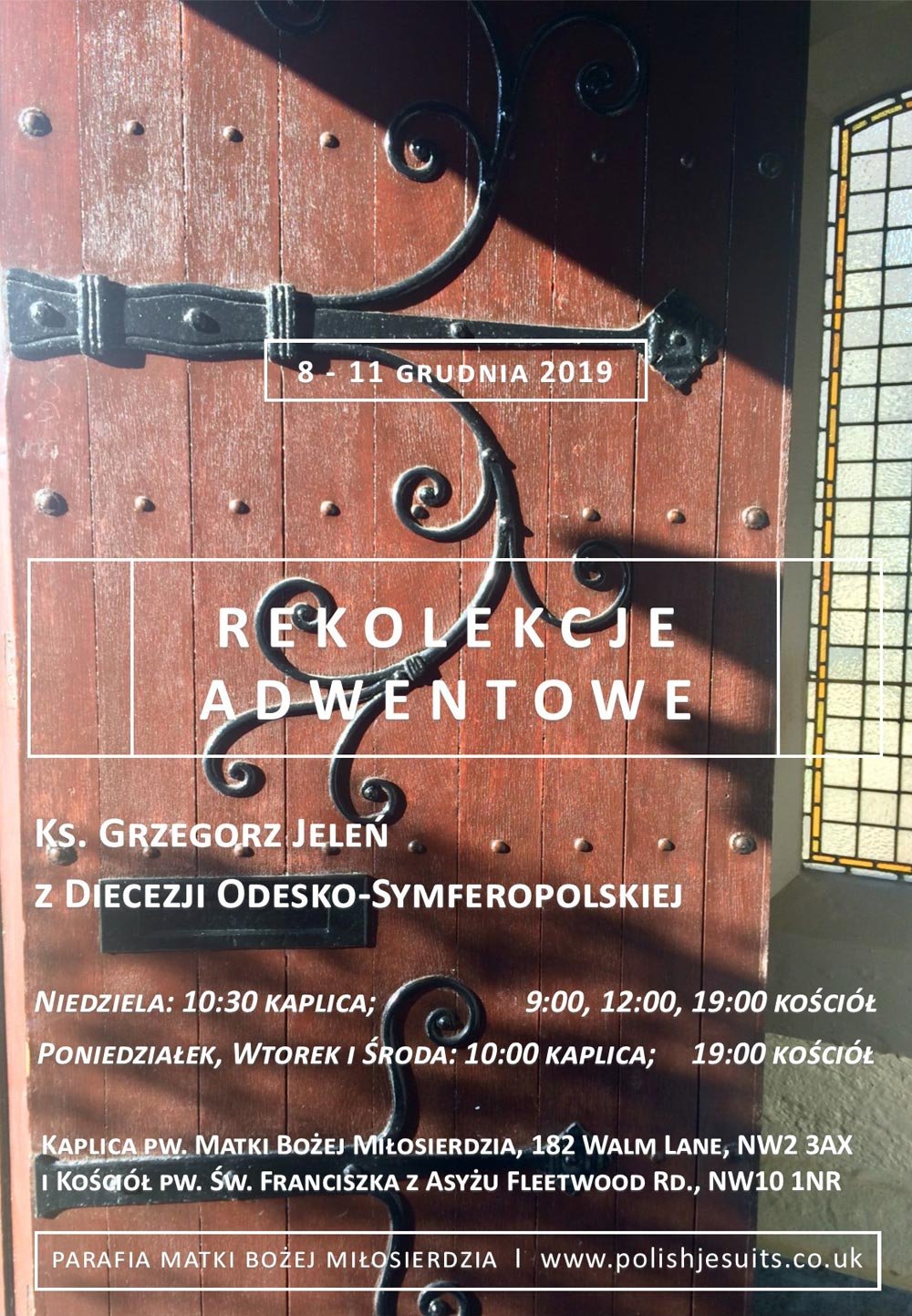 Plakat na Rekolekcje Adwentowe 2019